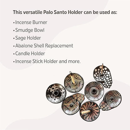 Luna Sundara Authentic Peru Pottery Palo Santo Stick Holder and Incense Holder with 5 Palo Santo Sticks Handmade Ceramic Smudge Bowl Sage Holder Red Gift Set