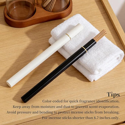 Norvy 2 in 1 Incense Holder for Sticks,Burner Holder with Storage Upside Down,Wooden Incense Burner with Glass Ash Catcher for Meditation Yoga Spa, Includes Ash Brush and 2 Storage Tubes