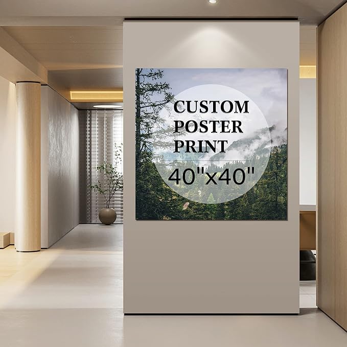 jenesaisquoi Custom Canvas Art Print 40" x 40", Upload Your Photo Image Custom Personalized Photo to Poster Printing Home Decor Wall Art Prints (Unframed)
