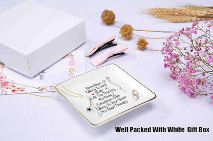 Sister Gift-Ceramic Jewelry Holder Ring Dish Trinket Tray -Birthday Gift-Christmas Gift for Sister Best Frined BFF Bestie