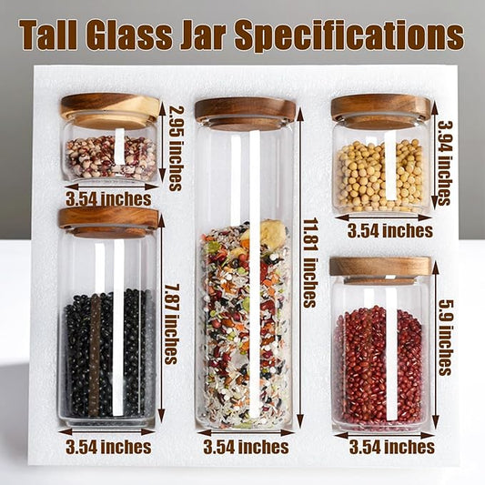Viovian Glass Storage Jars with Airtight Lids 34 oz Coffee Sugar Decorative Clear Glass Canister Kitchen Wide Mouth Jar for Food Candy Cookie 1000ml