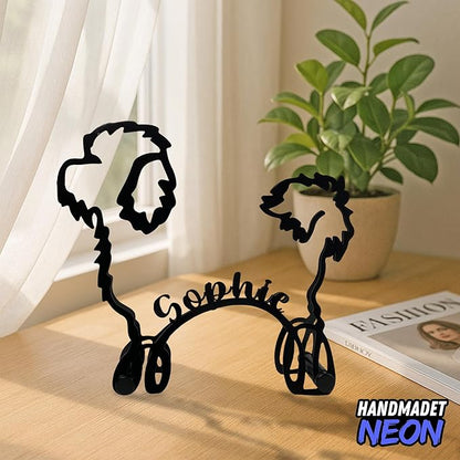 Personalized Shih Tzu Dog Minimalist Sculpture, Custom Pet Name Metal Desk Decor, Decorative Aesthetic Table Sign Gifts For Dogs Lovers, Kids Room, Home Office Decorations