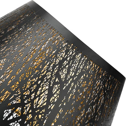 Medium Lamp Shade, ALUCSET Barrel Metal Lampshade with Pattern of Trees Lampshade for Table Lamp, 7x13x7.8 inch, Metal Lampshades, Spider