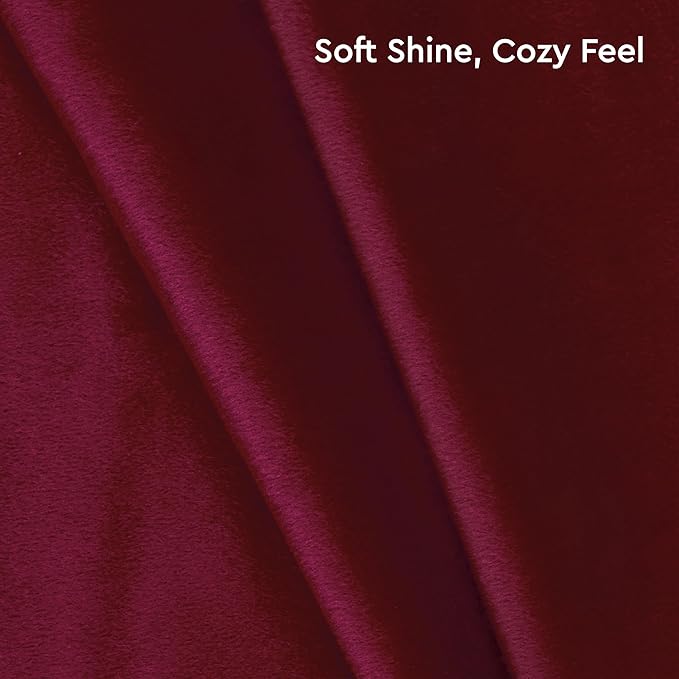 Encasa XO Velvet Throw Pillow Covers 24x24 in (60x60 cm) - Maroon - Set of 2 No Inserts, Only Pack of 2 Cases | Soft Square Decorative Euro Shams Cushion Cover for Couch, Sofa