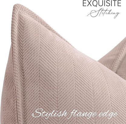 ZWJD Dusty Pink 12x20 Pillow Covers Set of 2 Chenille Throw Pillow Covers with Elegant Design Soft and Luxurious Decorative Throw Pillows for Couch, Bed, and Home Decor