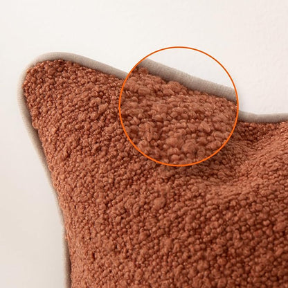 Amazon Basics Boucle Throw Pillow Covers for Couch, Living Room, Home Decor with Hidden Zipper, Brown, 16×16in, Pack of 2