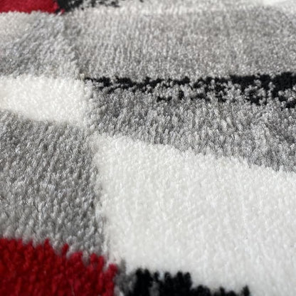 2305 Geometric Abstract Gray 2x7 Area Rugs for Entryway