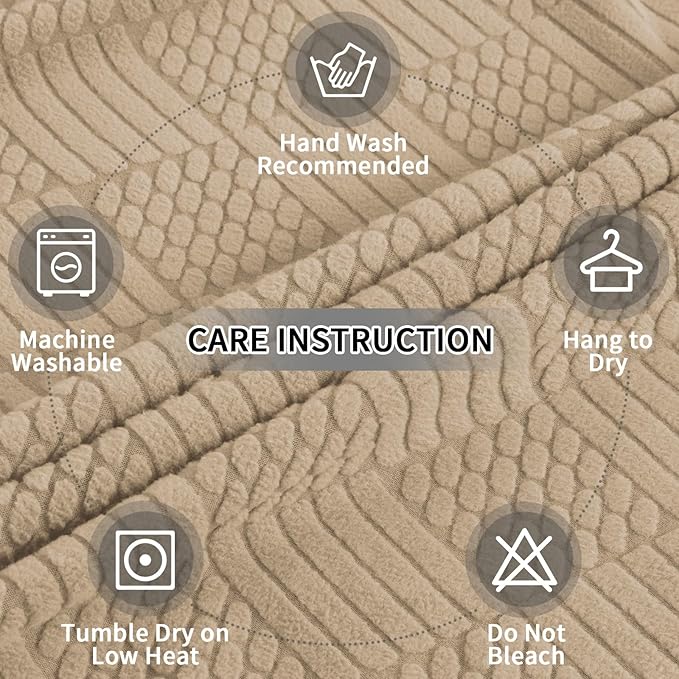 Easy-Going Waterproof Couch Cushion Covers for Couches and Sofas, Stretch Jacquard Sofa Seat Cover Replacement for Dogs, Pets & Kids, Durable Furniture Protector for Oversized Sofa Cushions, Camel