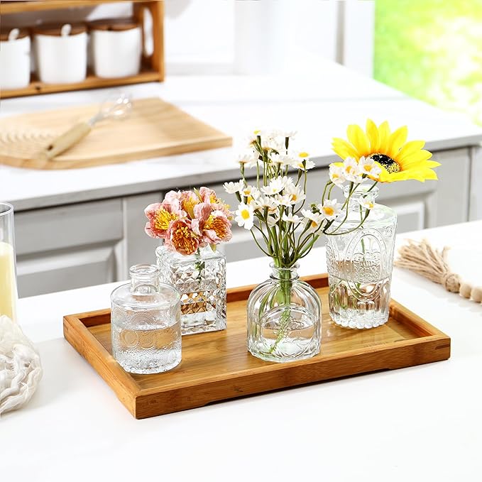 Glass Bud Vases Set of 48, Clear Small Vases for Centerpieces, Small Glass Vase for Flowers, Vintage Bud Vase in Bulk for Wedding, Party, Events, Reception, Home Decor