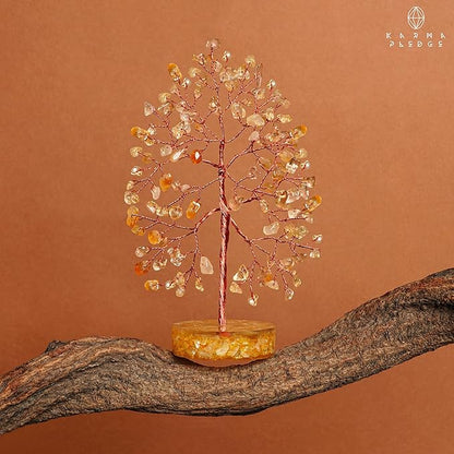 Crystal Tree for Home and Office Decor, Citrine Chakra Healing Stones Handmade Feng Shui Bonsai Tree of Life for Positive Energy, Money, Good Luck, Christmas Decor, Birthday Gifts for Women, Mom