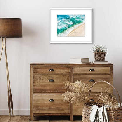 Americanflat 16x20 Picture Frame with Polished Plexiglass - Use as 11x14 Frame with Mat or Display 16x20 Photo Without Mat - Streamline Collection - Thin Border Picture Frames for Wall - White