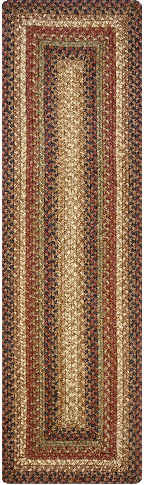 Homespice Gingerbread Jute Braided Stair Treads for Wooden Steps, Warm Country Decor, Set of 13, Brown 8x28 Rectangle Rug for Stairs - Easy to Clean, Tightly Stitched and Durable