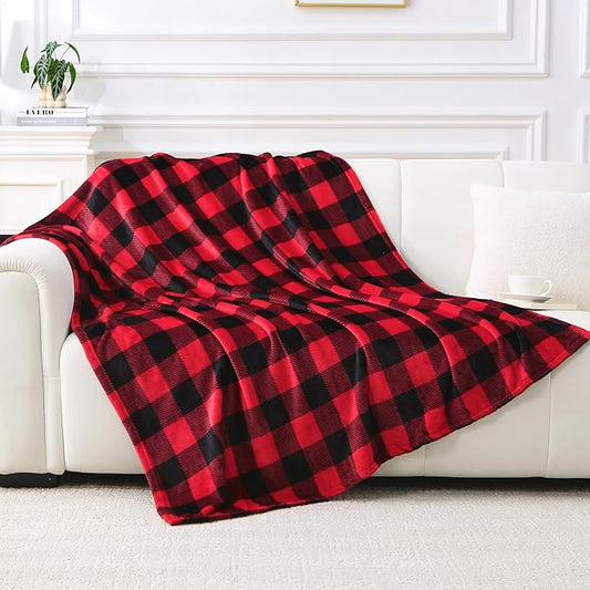 Viviland Checkered Blanket Throw Size Blanket - Soft Fuzzy Cozy Buffalo Plaid Throw for Couch, 50x60 inches