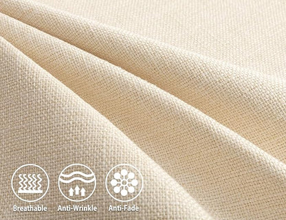 Stellhome Pack of 2 Burlap Throw Pillow Covers Farmhouse Linen Cushion Covers Pillowcase, Home Decor Decorations for Sofa Couch Bed Chair 22x22 Inch/55x55 cm, Cream