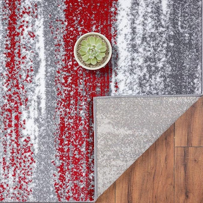 LUXE WEAVERS Modern Abstract Red 4x5 Area Rug