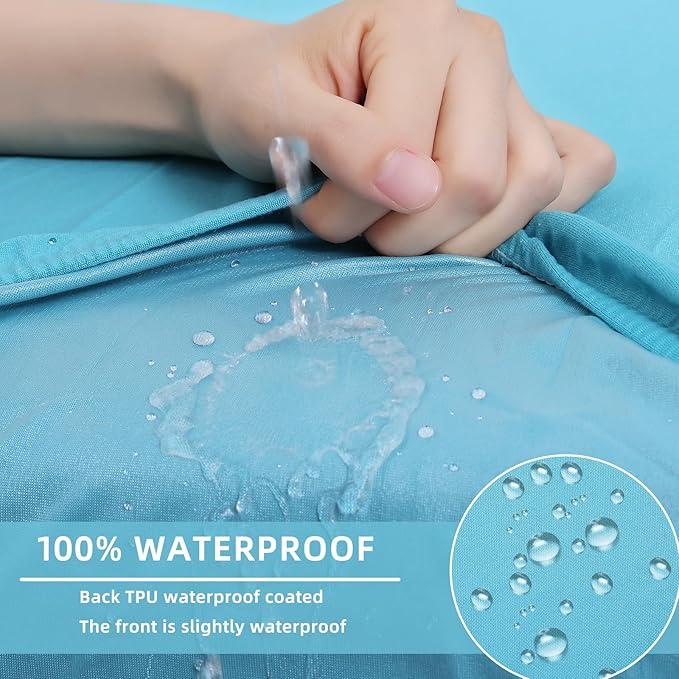 hyha Waterproof Couch Cushion Covers, Sectional Sofa Slipcovers Washable, L Shape Chaise Dog Couch Covers for Sectional Sofa, Universal Furniture Protector (1 Piece for Chaise, Peacock Blue)