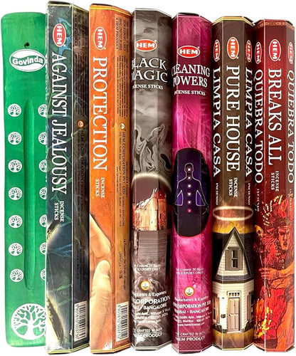 Hem Incense Sticks Variety Pack #-120 Insence-Sticks (6 Incents x 20 Insense) + Incense Stick Holder Bundle with 6 Themed Fragrances (Witchcraft)