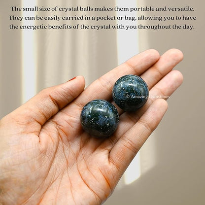 Amazing Gemstone Moss Agate Crystal Ball - 1" Inches Crystal Sphere Meditation Balls for Witchcraft and Decorative Balls - Crystals and Healing Stones Beginners Gift (Pack of 1)