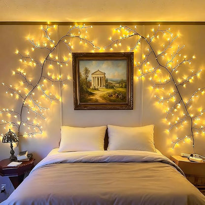 Enchanted Willow Vine Lights for Wall: 7.5FT led Twinkling Tree Branch Light for Living Room and Bedroom Home Decor-Warm White Twinkle Tree Lights Lighted Garland for Halloween Christmas Holiday Decor