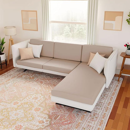 hyha Waterproof Couch Cushion Covers, Stretch Sofa Couch Seat Slipcover for Dog Washable, Non-Slip Waterproof Outdoor Cushion Covers for Patio Furniture Replacement (1 Piece for Large, Taupe)