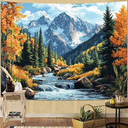 kampdream Landscape Tapestry, Scenery Art Wall Tapestries, Nature Wall Decor for Bedroom Living Room Backdrop Colorado Peak Mountain Art 44×60 inches