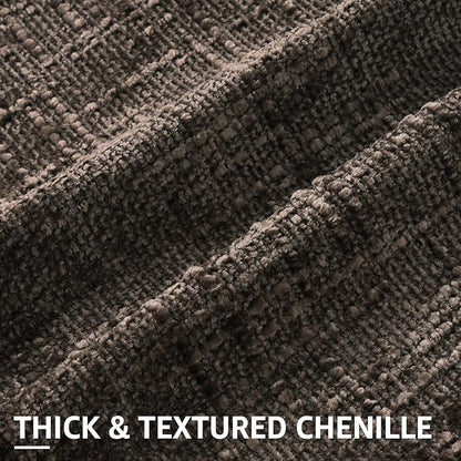 decorUhome Spring Dark Brown Chenille Throw Pillow Covers 18x18 Set of 2 Textured Slubby Couch Pillow Covers Farmhouse Accent Modern Neutral Decorative Pillow Cases for Bed Sofa Living Room