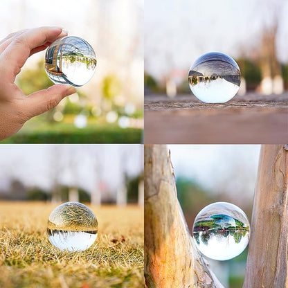 2.3in Sparkling Clear Crystal Ball with Stand 60mm Handcrafted Photography Prop for Magical Shots Elegant Home & Party Decor for Women