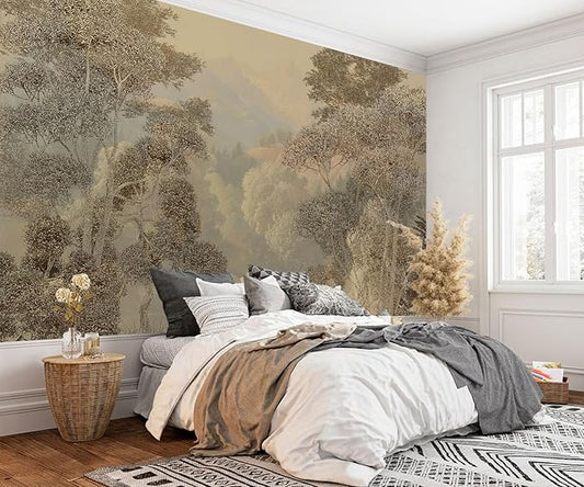 AFZEVEB-Tropical Jungle Wallpaper Landscape Tree Wall murals for Bedroom 114"x74"(Not Peel and Stick)