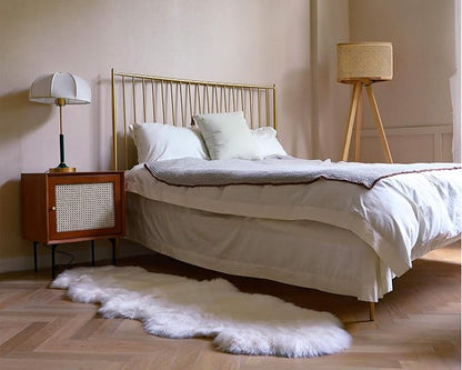 WaySoft New Zealand Sheepskin Area Rug – Genuine Fluffy Wool, Multiple Sizes, Bedroom or Living Room Decor(2ft x 6ft,Ivory)