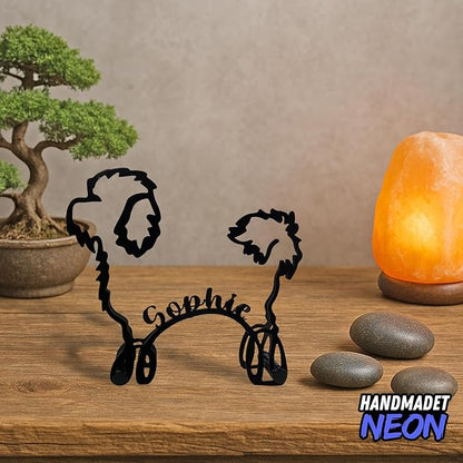 Personalized Shih Tzu Dog Minimalist Sculpture, Custom Pet Name Metal Desk Decor, Decorative Aesthetic Table Sign Gifts For Dogs Lovers, Kids Room, Home Office Decorations