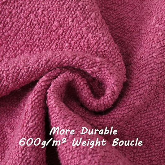 FUTEI Pack of 2 Hot Pink Decorative Throw Pillow Covers 22x22 Inch Soft Cozy Solid Boucle Textured Cushion Case,Modern Home Decor for Couch Bed Living Room