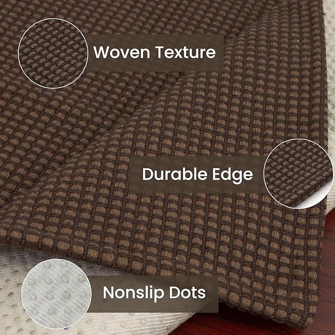 IOHOUZE Washable Runner Rug 2x6 Non Slip Runners for Hallways Entryway Runner Indoor, Kitchen Rugs Woven Cotton Floor Carpet for Kitchen Hall Entrance Bedroom, Brown