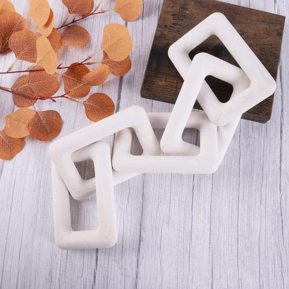 Ochine Wood Chain Link Decor 2 Link Decorative Chain Knot Hand Carved Pine Wood Chain Decor Modern Farmhouse Coffee Table Decor Wooden Rustic Chain Decor Boho Bead Garland for Living Room Bedroom