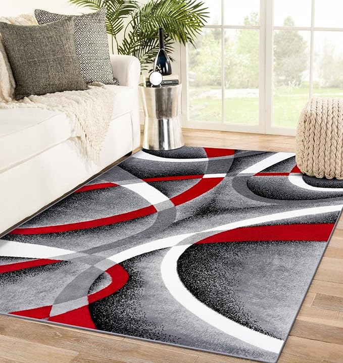 Persian Area Rugs 2305 Gray 5x7 Abstract Area Rug, 5 x 7 ft