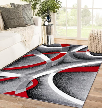 Persian Area Rugs 2305 Gray 5x7 Abstract Area Rug, 5 x 7 ft