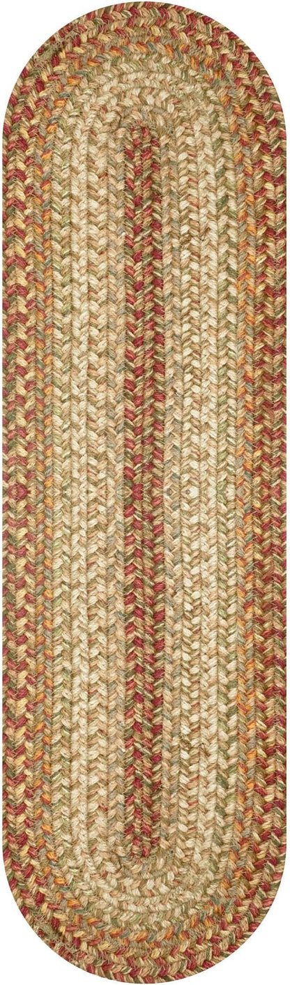 Homespice Harvest Jute Braided Staircase Step Treads, Warm Country Decor, Set of 13, Multicolor 8x28 Oval Rug for Stairs - Easy to Clean, Tightly Stitched and Durable