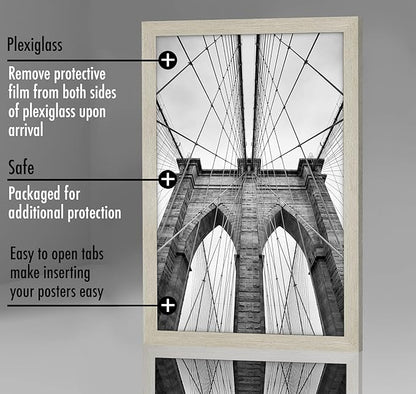 Americanflat 20x30 Poster Frame with Polished Plexiglass - Wide Picture Frames Made of Engineered Wood for Vertical or Horizontal Wall Display - Epic Collection - Grey