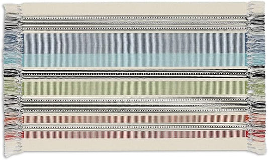 DII Variegated Tabletop Collection, Placemat Set3x19, Mediterranean, 6 Piece