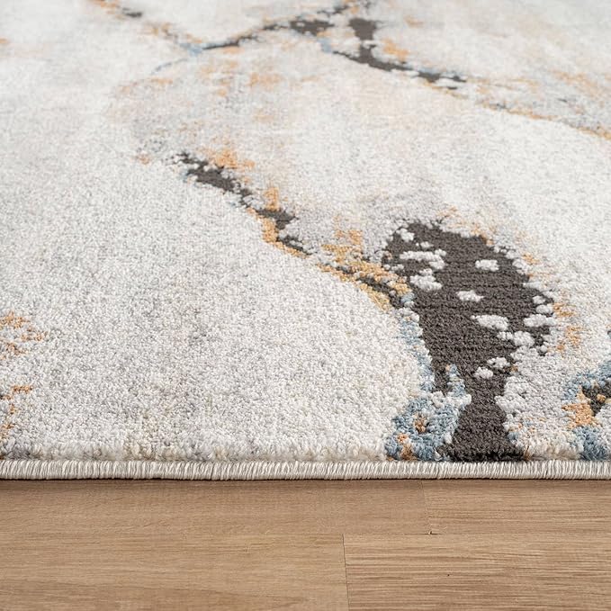 Rugshop Contemporary Gray Striated Area Rug Durable, Kid & Pet Friendly 7' 10" x 10' Ideal for Covering Large Floor Areas in Living Rooms, Master Bedrooms, or Lofts