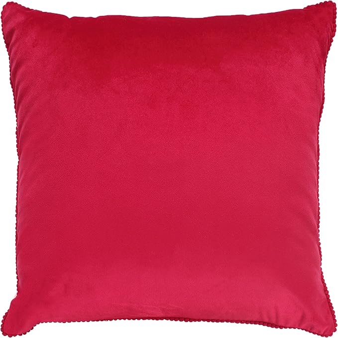 ACCENTHOME Velvet Throw Pillow Cover 18x18 Inch (Pack of 2) Decorative Cushion Case for Couch Sofa Bedroom Car | Soft Silky Pillowcases Cozy Home Decor | Luxury Farmhouse Solid Red Pillow Covers