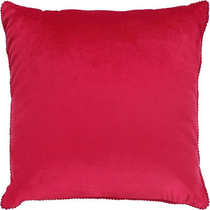 ACCENTHOME Velvet Throw Pillow Cover 18x18 Inch (Pack of 2) Decorative Cushion Case for Couch Sofa Bedroom Car | Soft Silky Pillowcases Cozy Home Decor | Luxury Farmhouse Solid Red Pillow Covers