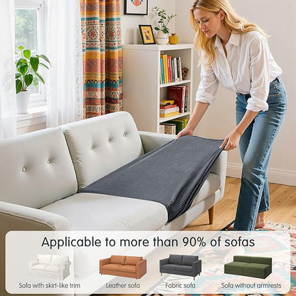 Hokway Stretch Individual Couch Cushion Slipcovers Reversible Cushion Protector Slipcovers Sofa Cushion Protector Covers(Lightgrey,Small-2PC)