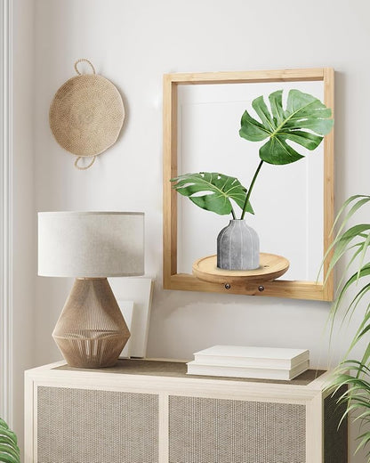 yadoker Wall Planters for Indoor Plants,Bamboo Hanging Plant Holders, Wall Decor Plant Stand, 1-Pack Window Plant Shelves for Living Room & Entryway