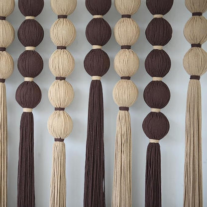 IOWER Macrame Wall Hanging Large Boho Wall Decor Natural Brown Khaki Sphericity Cotton Textile Fiber Yarn Wall Art Handmade For Livingroom Bedroom Wedding Party 39" Wx39 L