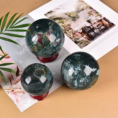JIC Gem Extra Large Ocean Jasper Crystal Sphere Decorative Crystal Ball Healing Gemstone Sphere for Meditation Office Table Decorations 110-120mm