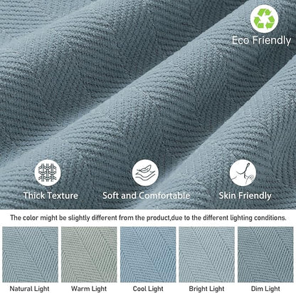 ZWJD Throw Blue Pillow Covers 12x20 inch Set of 2 Chenille Pillow Covers with Elegant Design Soft and Luxurious Decorative Throw Pillows for Couch, Bed, and Home Decor (Light Blue)