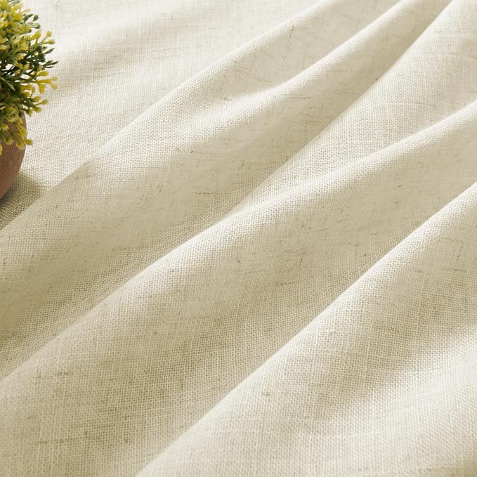 Joydeco Linen Curtains 84 Inch Length 2 Panel Sets,Light Filtering Curtains for Bedroom 100 Inch Wide Living Room Drapes with Back Tabs & Rod Pockets (W100 x L84 Inch, Linen)
