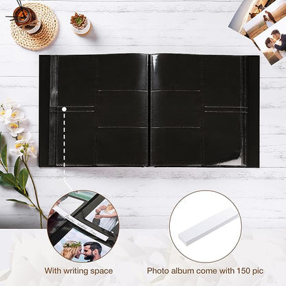 potricher Photo Album 4x6 600 Photos Leather Cover Large Capacity Picture Albums with 600 Horizontal and Vertical Pockets for Family Wedding Anniversary and Baby (Gray)