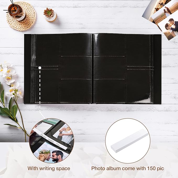 potricher Photo Album 4x6 600 Photos Leather Cover Large Capacity Picture Albums with 600 Horizontal and Vertical Pockets for Family Wedding Anniversary and Baby (Teal)
