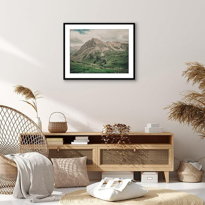 Americanflat 22x28 Poster Frame with Polished Plexiglass - Use as 18x24 Frame with Mat or Display 22x28 Photo Without Mat - Streamline Collection - Thin Border Picture Frames for Wall - Black